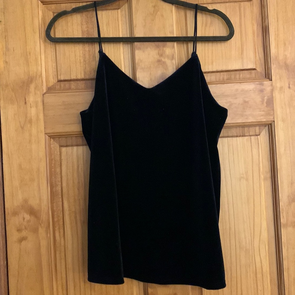 Black velvet tank top